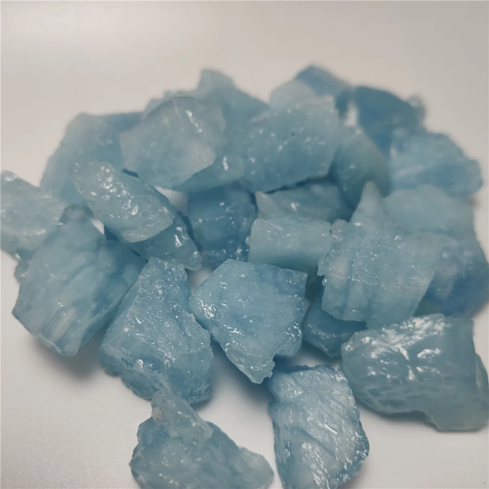 

Natural Decor Aquamarine Quartz Beryl Gemstone Crystal Stone Mineral Specimen Hand-carved for Materials Jewellery Making