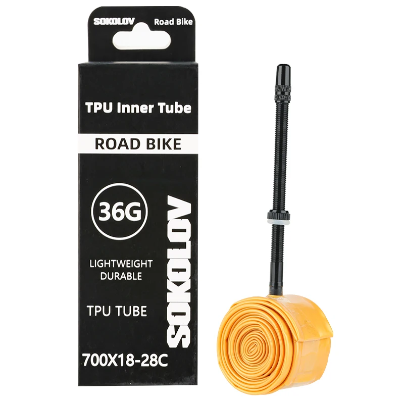 SOKOLOV 700C Bike Ultralight TPU Inner Tube 700X18 23 25 28c Road Bicycle TPU Material Tire French Metal Presta Valve 45 65 85mm