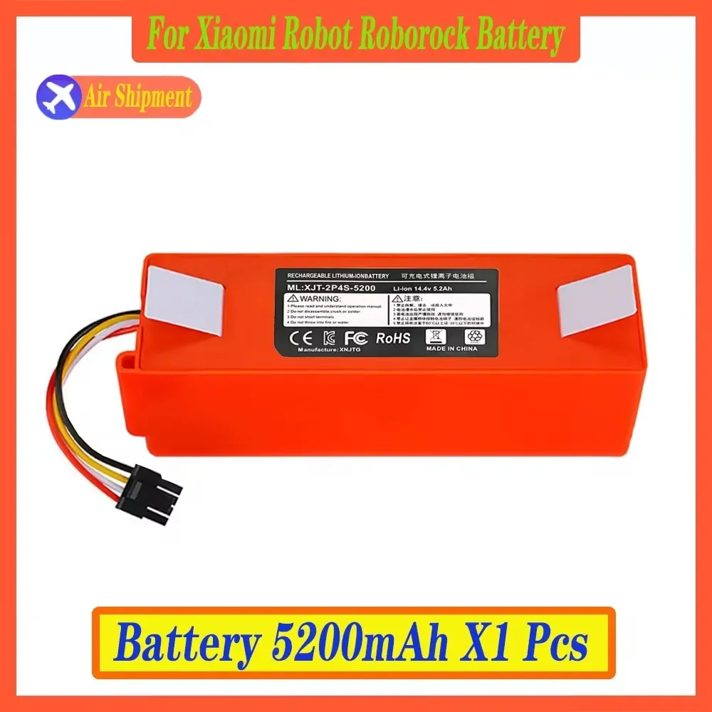 Replacement Battery for Xiaomi Roborock, Robotic Vacuum Cleaner, S55, S60, S65, S50, S51, S5 MAX, S6 Parts, 14.4V, 12800mAh