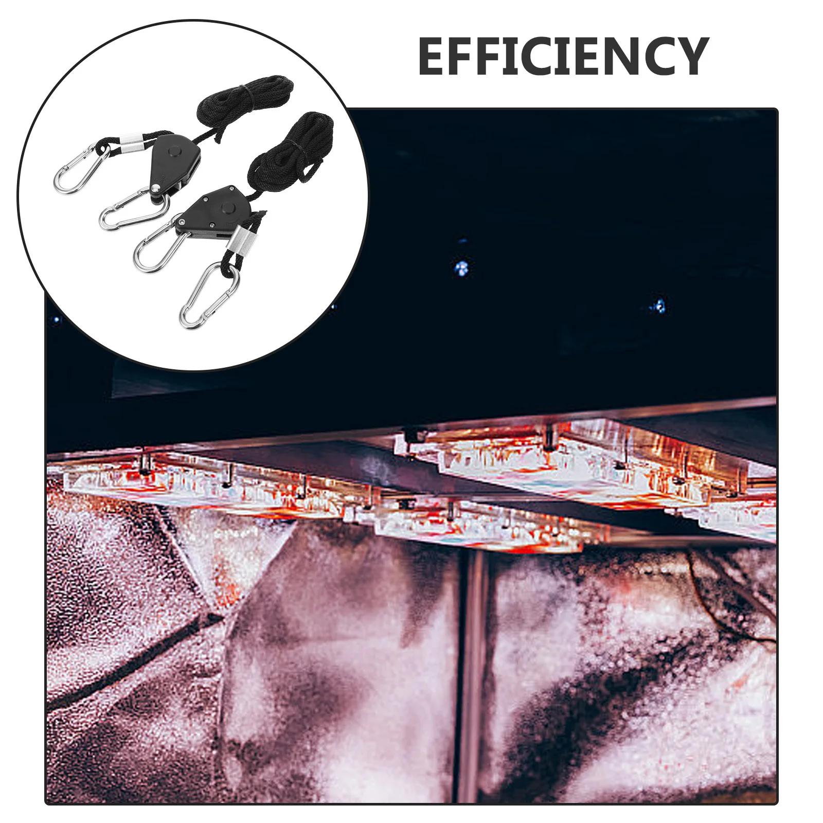 1Pair Adjustable Rope Hanger Reinforced Metal Ratchets with Locking Mechanism for Grow Light and Plant Equipment