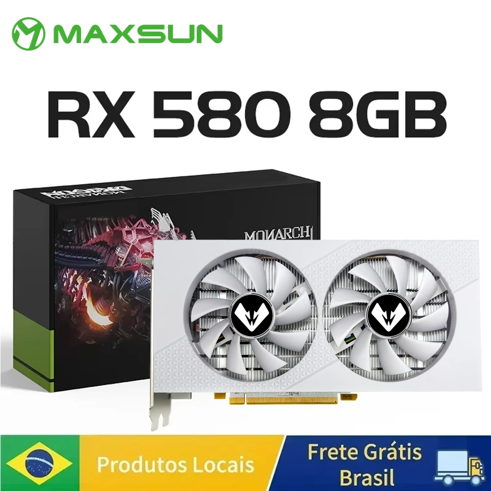 MAXSUN AMD Radeon RX580 8G بطاقات الرسومات GDDR5 بطاقة الفيديو DP DVI PCIE3.0x16 لبطاقة وحدة معالجة الرسومات للكمبيوتر الألعاب RX 580 كاملة جديدة #4