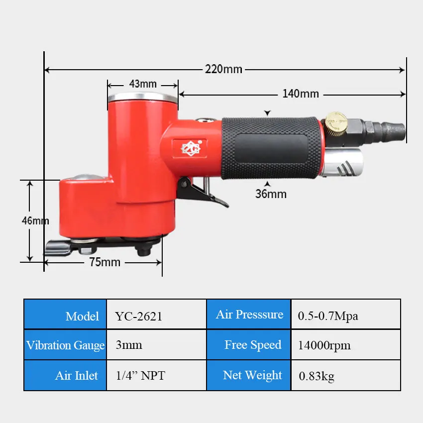 YC pneumatic sander elbow air polisher  sanding machine metal deburring tool polishing waxer