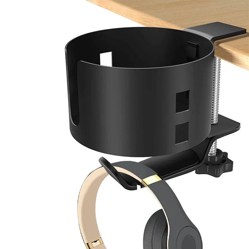 Desktop Desktop Cup Holder, à prova de respingos, lápis titular, rotativo fone de ouvido Rack