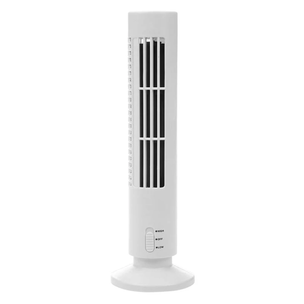 D2 Portable Air Cooler Vertical Bladeless Fan USB Desktop Air Conditioner Table Fan Mini Cooling Tower Kids Fan for Home Office