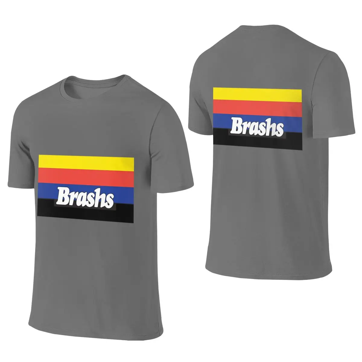 Retro 80s Brashs Logo Design Sweet Cool Reversible T-shirt Versatile Outdoor Simple And Elegant Basic Tee