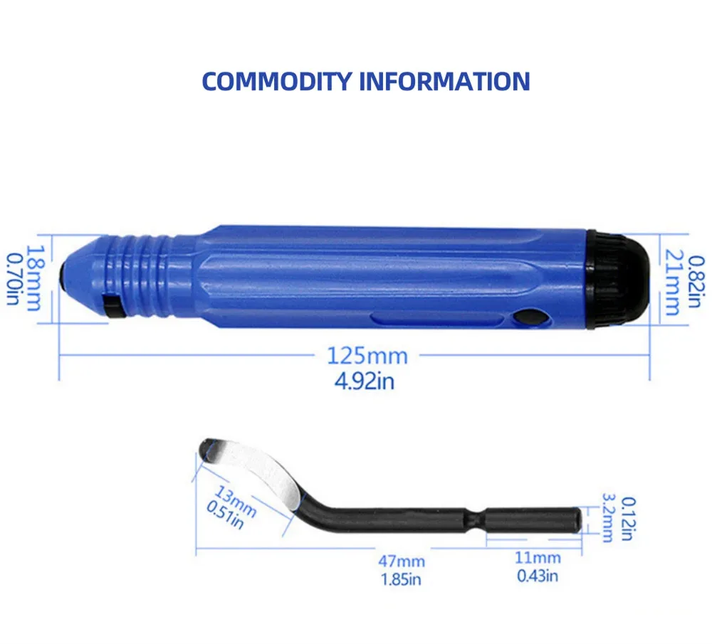 Blades High-Speed Steel Deburring Tool Set for Metal Resin 3D Printed Plastic Edges PVC Copper Pipes - 360 Degree Rotary Head view 3