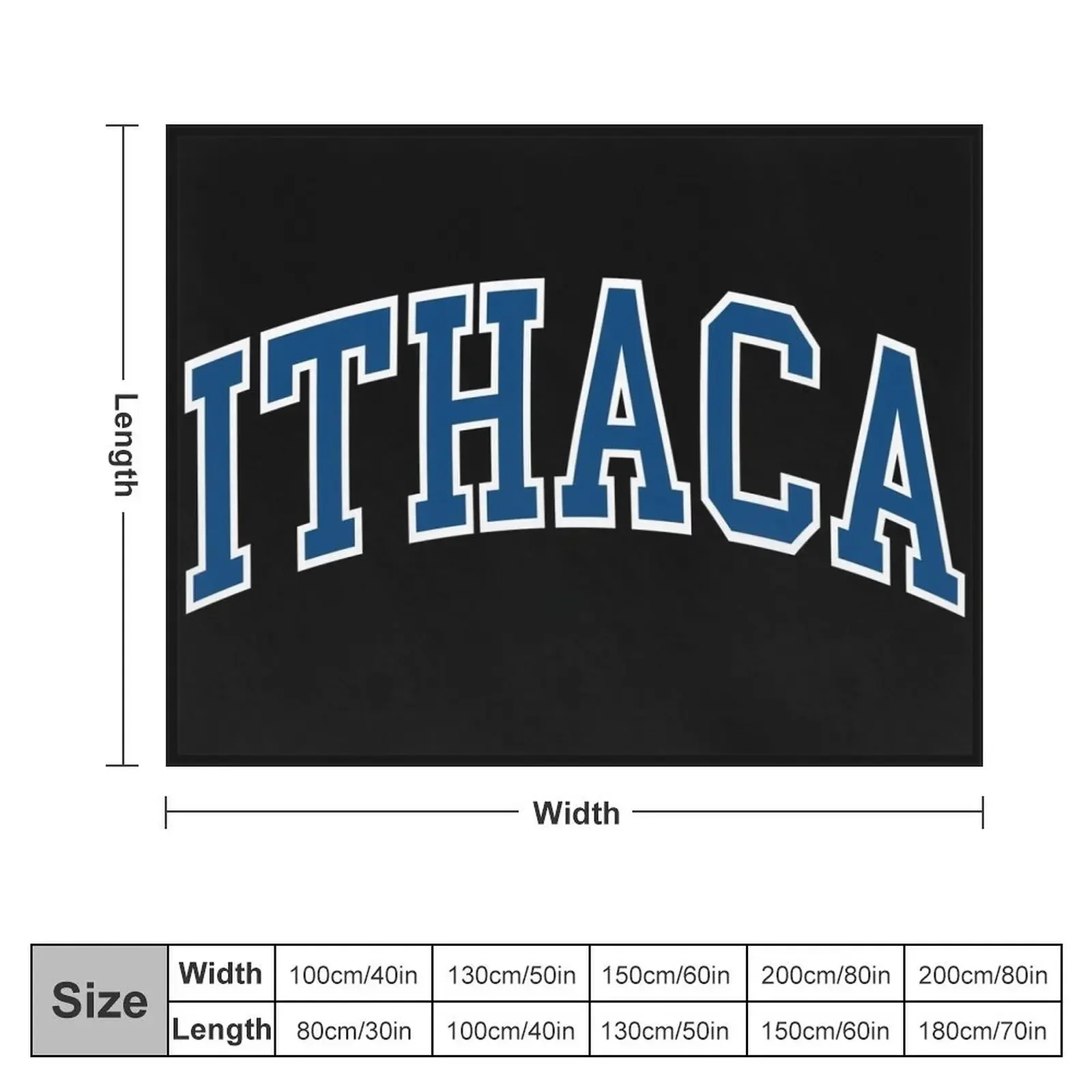 ithaca - college font curved Throw Blanket Flannels Heavy Luxury Brand Blankets