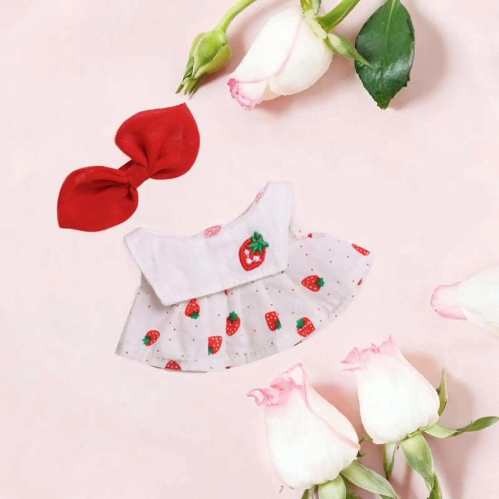 Plush Figure Sundress Make Your Own Dolls Costumes Pretend Play Fashion DIY Brace Skirt with Hair Accessory for 5.91'' Dolls