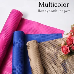 50cmx9m Multicolor Honeycomb Paper Luxury Flower Wrapping Paper Gift Paper Roll Eco-friendly Packaging Paper Honeycomb Kraft