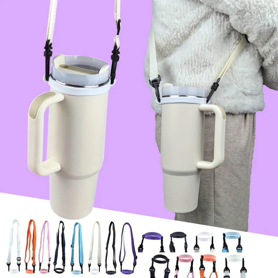 Universal Water Bottle Holder with Adjustable Strap, Sports Cup Sling Carrier for Glass Coffee Cups, Hands Free Drink Accessory