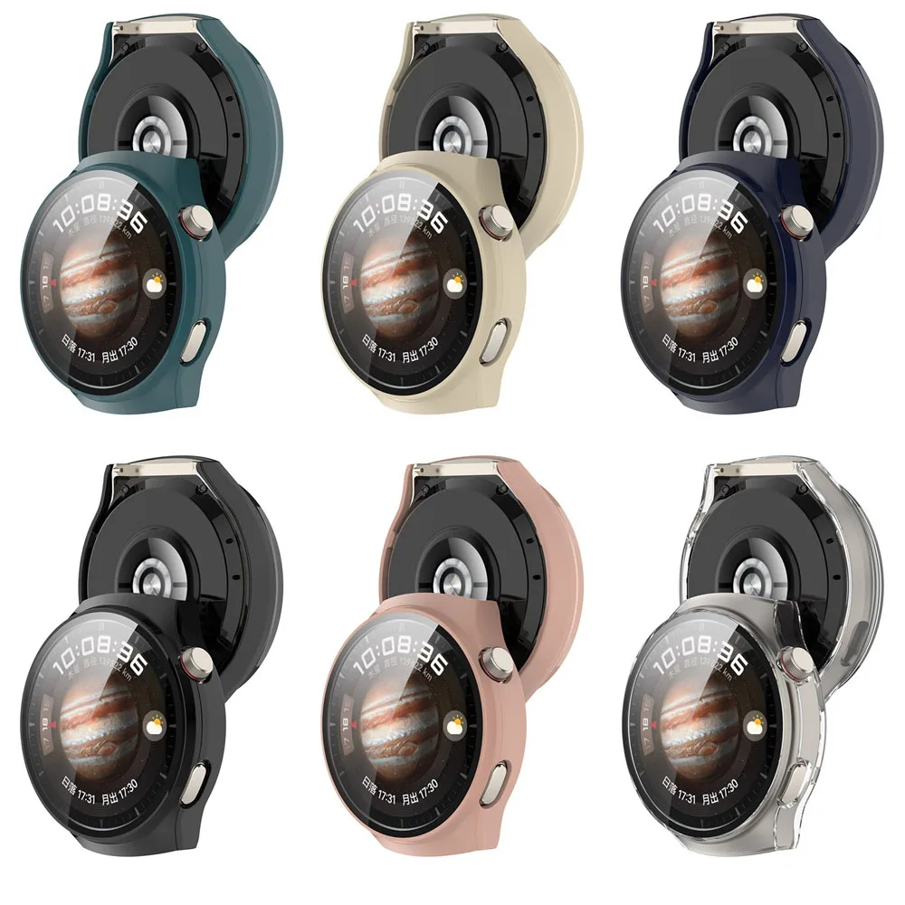 BEHUA-Caso para Huawei Watch 4 Pro, Protetor de Substituição, Tampa do PC, Filme de Vidro Temperado, Concha Protetora Curva, Acessórios