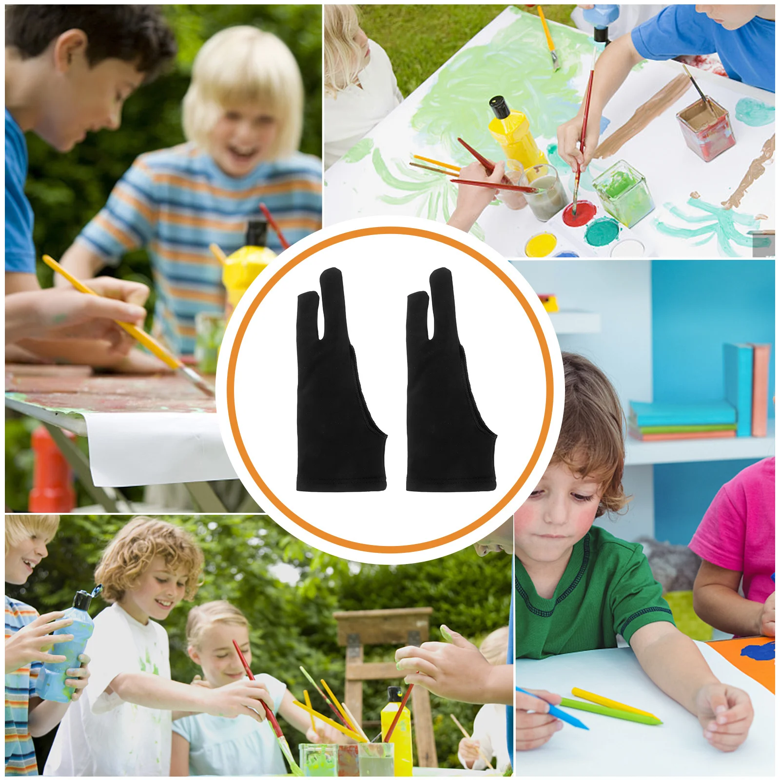 

4Pcs Anti-Pollution Durable Drawing Gloves Elastic One Finger Artist Glove for Tablet Sketch Painting Artist Glove