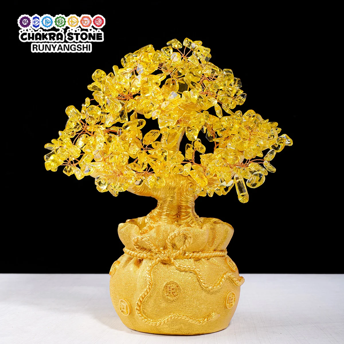 

1PC Natural Crystal Citrine Tree Handmade Tree of Life Reiki Specimen Home Decoration Gifts