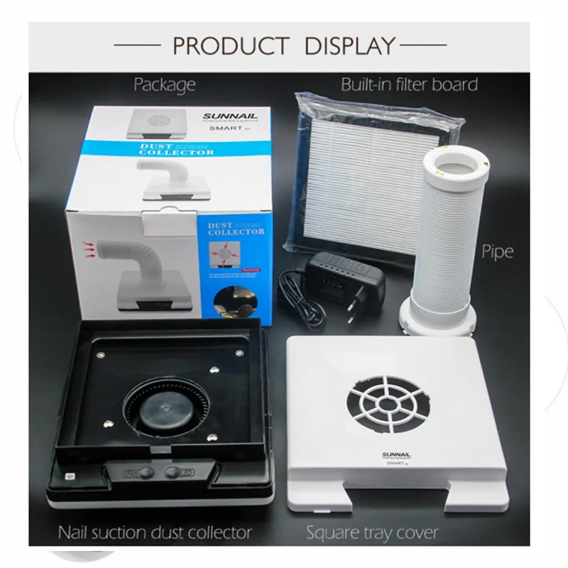 High power 60W Dental Laboratory Vacuum Cleaner  Strong Suction Extractor Desktop Dust Collector for dental labatory
