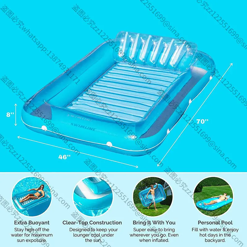 Suitable for Inflatable Recliner Floating Bed Backrest Seat Summer Party Floating Row, Outdoor Vacation