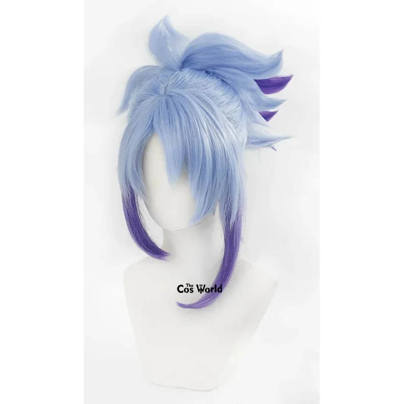 

aaa12 3LOL Star Guardian Akali 45cm Medium Long Straight Games Cosplay Wigs Fiber Heat Resistant Synthetic Hair + Wig Cap