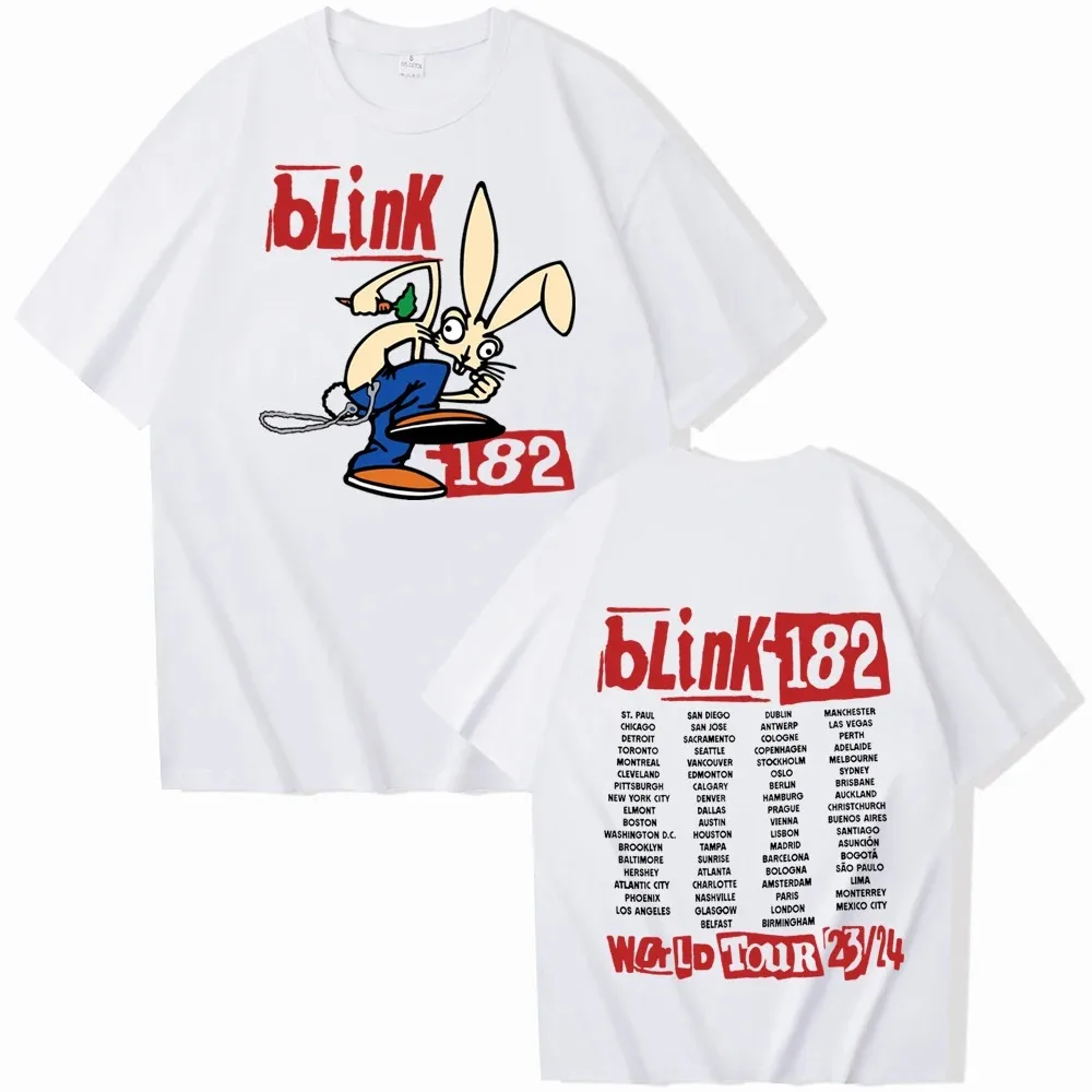 2024 Blink 182 World Tour t-shirt uomo donna o-collo camicie a maniche corte