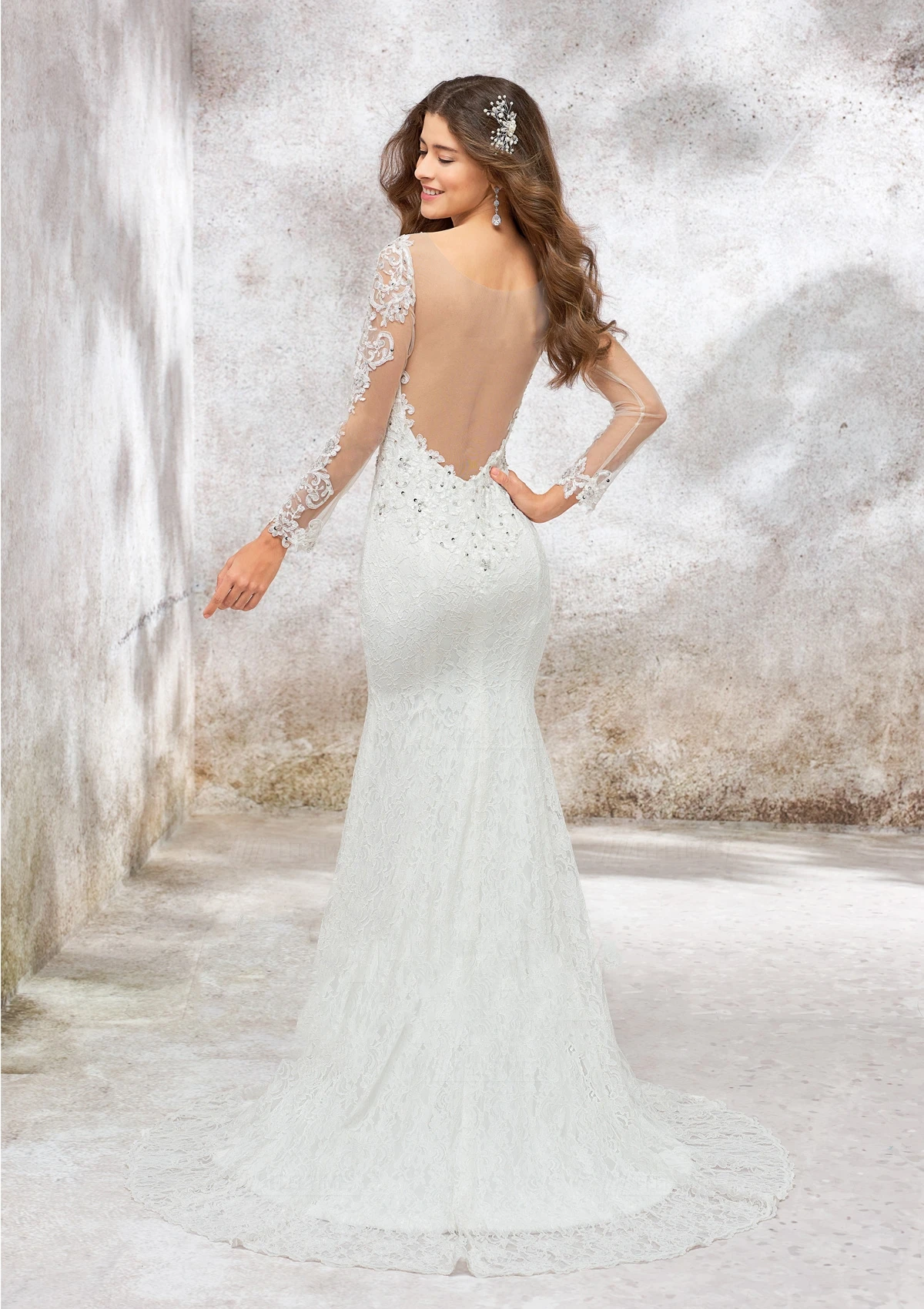 Vestido De Novia Sexy con espalda descubierta, traje De manga larga con Apliques De encaje, longitud hasta el suelo, sirena, 2024