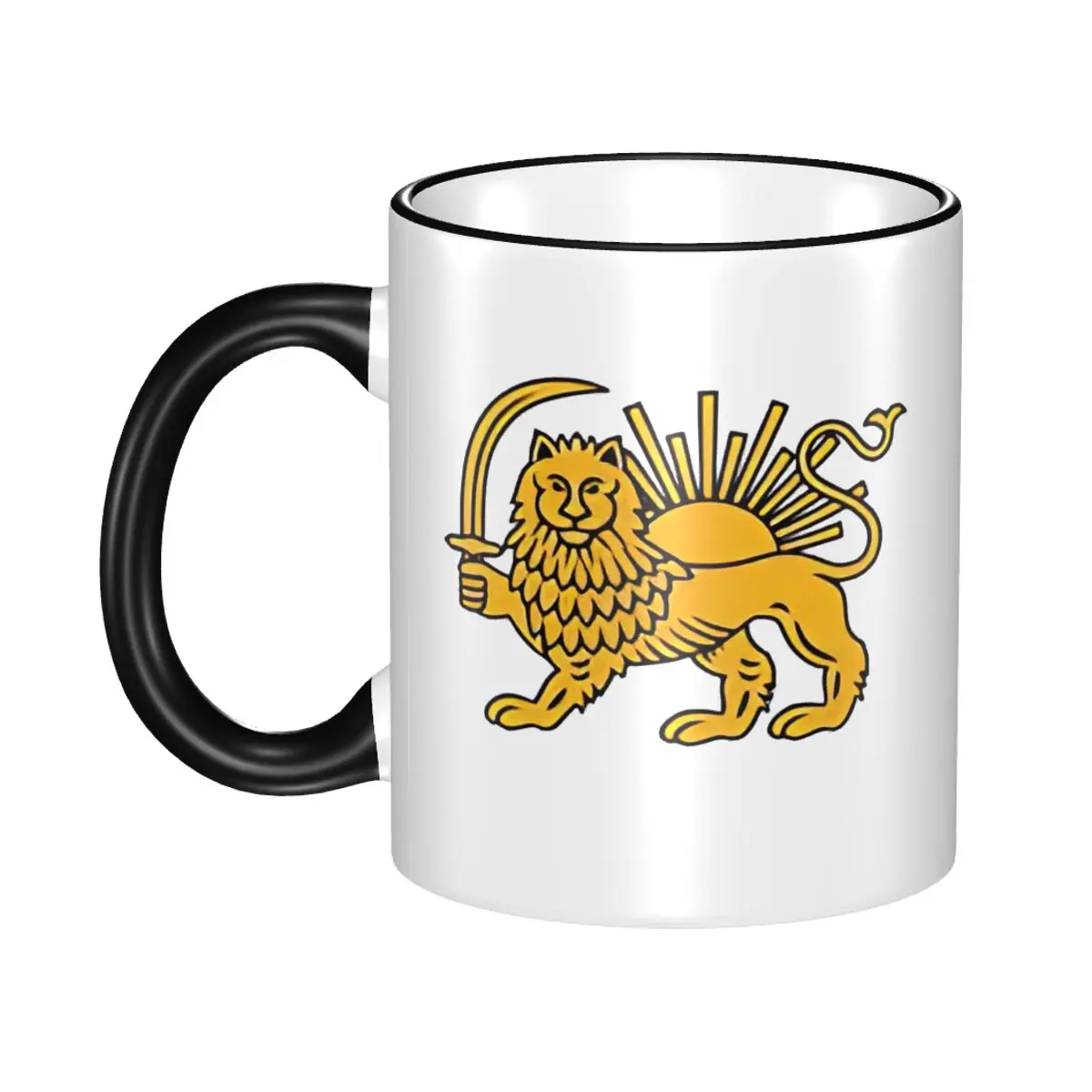 Persia Lion And Sun Iran Emblem Gift Mugs for Friends Cute Coffee Cup Present for Home