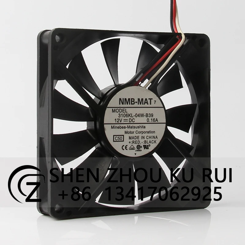 3106KL-04W-B39 Case Fan for NMB 80X80X15MM 8CM 8015 12V 0.16A 3-wires Server Inverter Power Supply High Airflow Cooling Fan