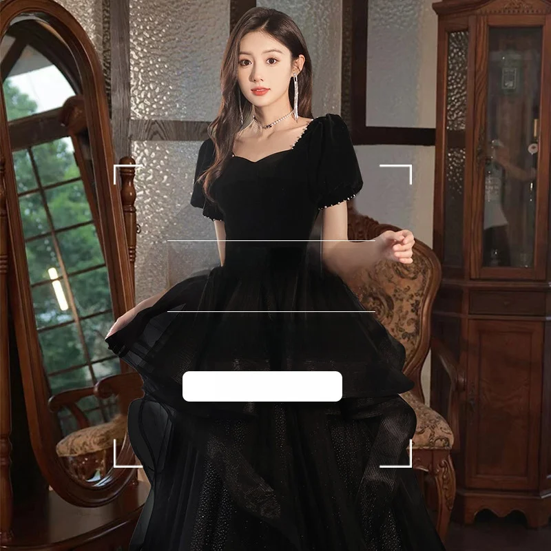 

Ele plus Size Bla Evening Gown for Women Beautiful Host Adult Ceremony Art Exam Slimming Effect High Waist Wedding Dr