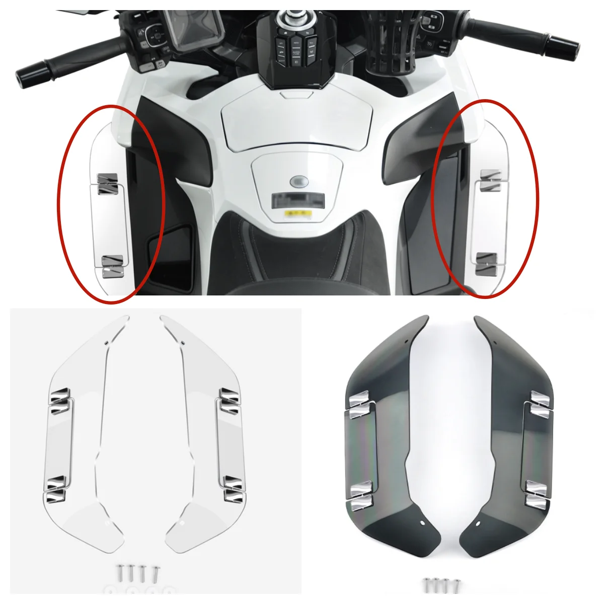 

Регулируемый пневматический дефлектор на лобовое стекло для мотоцикла Honda Gold Wing GL1800B Tour 2018-2024