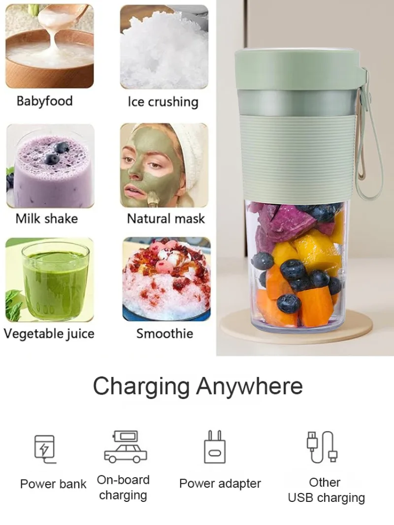 Household Portable Small Electric Mixing Cup TYPE-C Rechargeable Waterproof Fruit Juicer