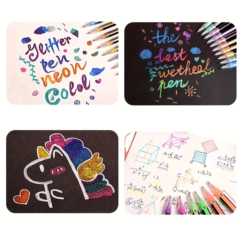 100 pz 1.0mm Glitter Penna Ricariche Set Flash Multicolor Penna Gel Ricarica Nucleo FAI DA TE Arte Scrittura Pittura Graffiti Penna Ricariche Forniture