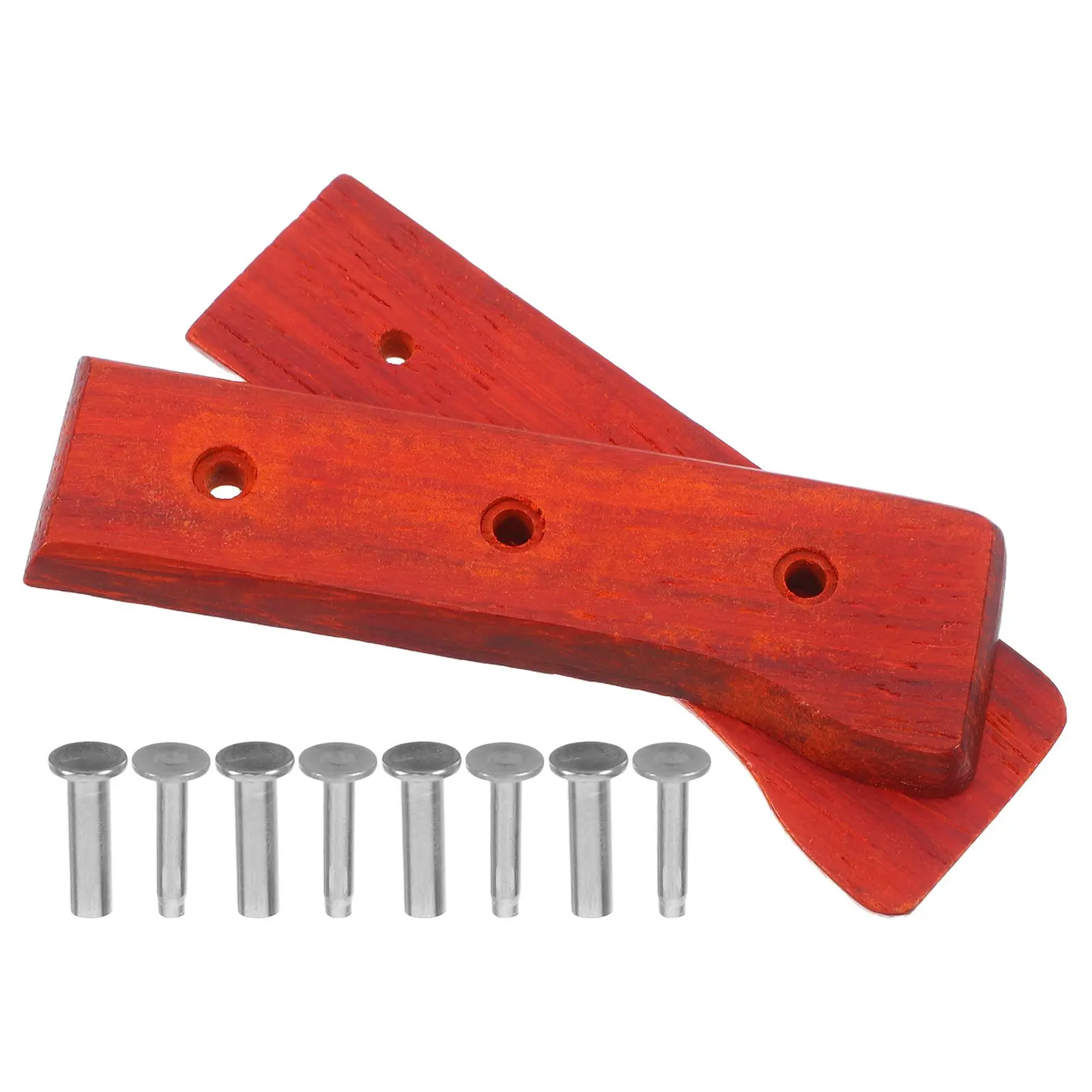 

Red Pear Wood Knife Handle with Shank Repair Non Slip Grip Cutting Tool Replacement Parts Strong Material Wooden Blade