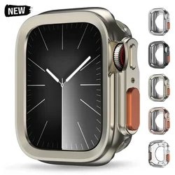 Coque pare-chocs en TPU plaqué pour Apple Watch, 9, 8, 7, 6, 5, 4, SE, coque blindée pour iWatch, 45mm, 44mm, 41mm, 40mm, passer à Ultra 2 Appreance