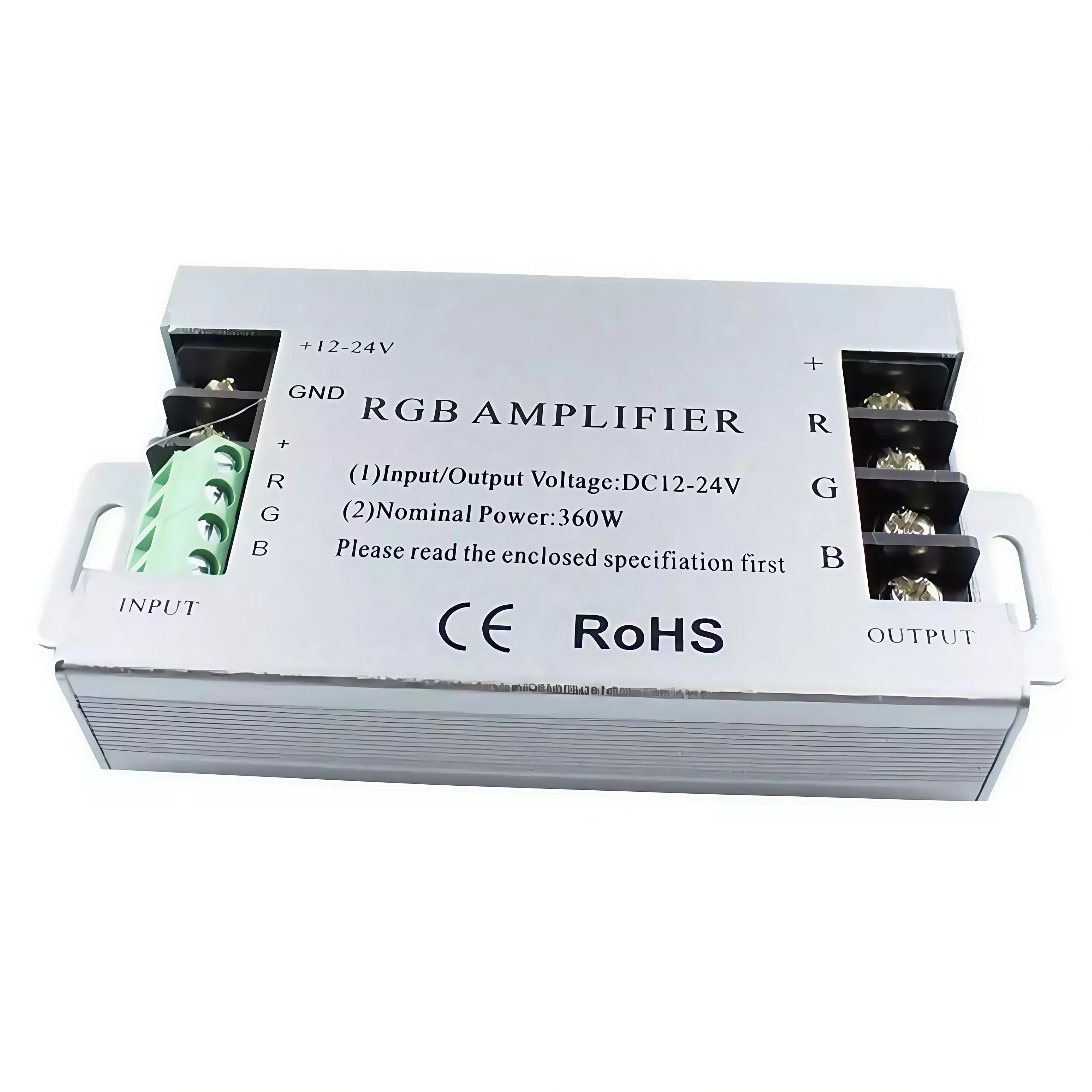 1 комплект, 360 Вт, контроллер усилителя светодиодной ленты RGB, DC12V-24V, 30A, алюминиевый корпус для RGB 5050 3528 SMD, светодиодная лента, праздничная лампа