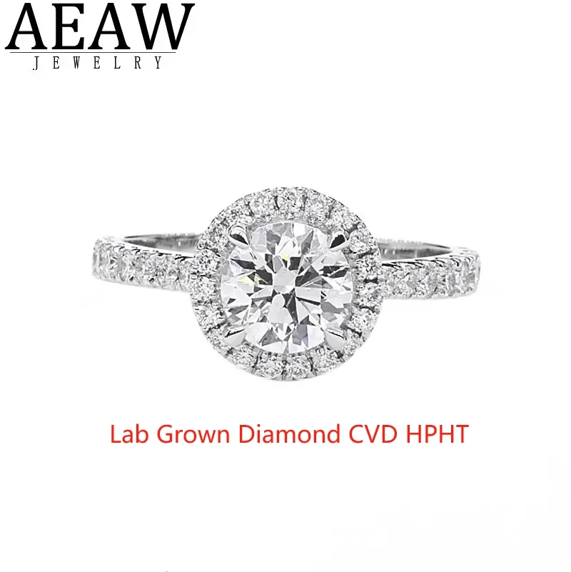 

Wedding Ring 14k White Gold DEF VS-VVS CVD HPHT 1CT Lab Growm Diamond Jewelry for Women Anniversary Promise Gift IGI Certificate