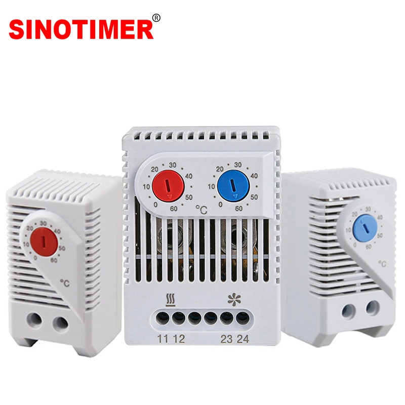 0-60'C KTO011 KTS011 DIN Rail Mini Compact Bimetallic Thermostat Mechanical Temperature Controller Normal Open Close KTO 011 KTS