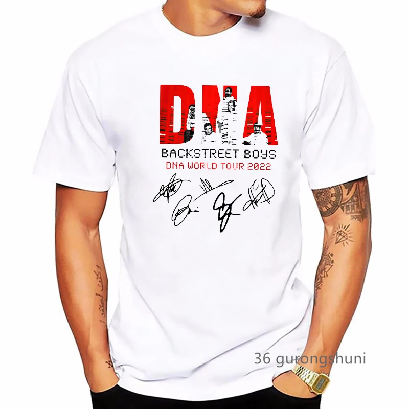 

Backstreet Boys Band Dna World Tour Graphic Print Tshirt Men'S Clothing Hip Hop Music Lover T Shirt Homme Harajuku Shirt Tops