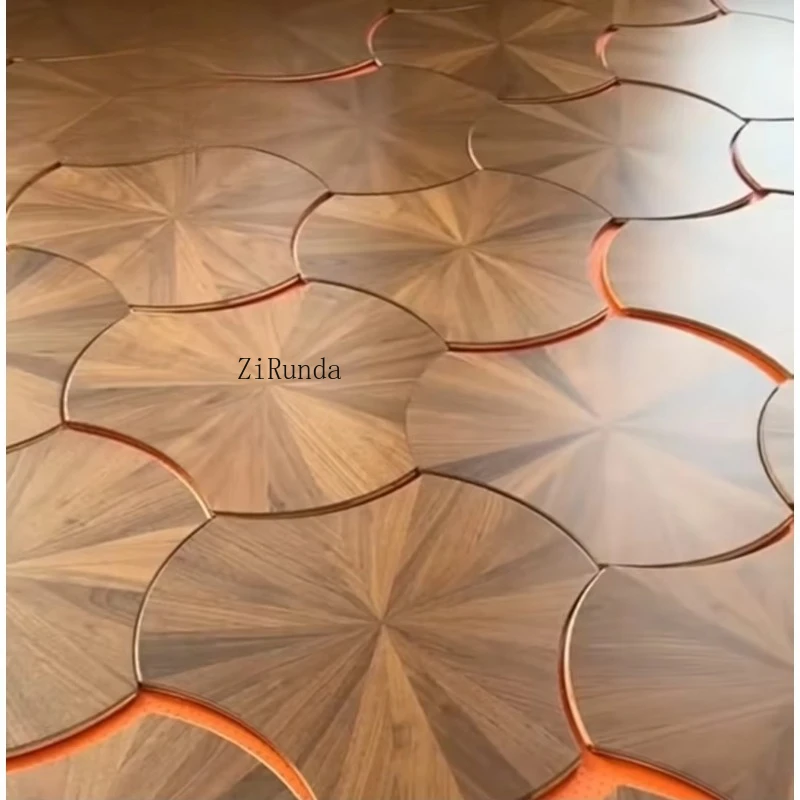 نسخة مخصصة متعددة الطبقات الأوروبية البلوط الباركيه أرضية خشبية لوتس ليف الباركيه 1.2 مللي متر القشرة الصلبة الباركيه الطابق الديكور