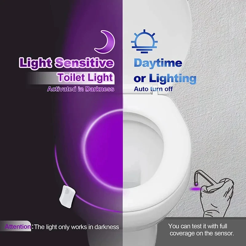 LED Toilet Light PIR Motion Sensor Night Lamp 16 Colors Backlight WC Toilet Bowl Seat Bathroom Night light For Children