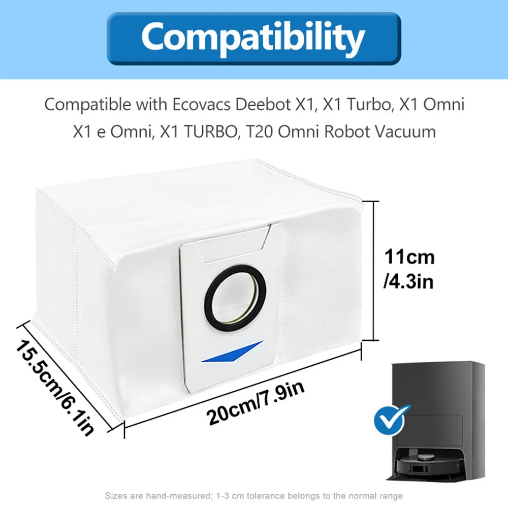 ECOVACS DEEBOT X1 OMNI/Turbo T10/T20 Omni/T20/T20 Max/T20 Pro/X & T 시리즈와 호환 가능한 진공 청소기, 12PCs