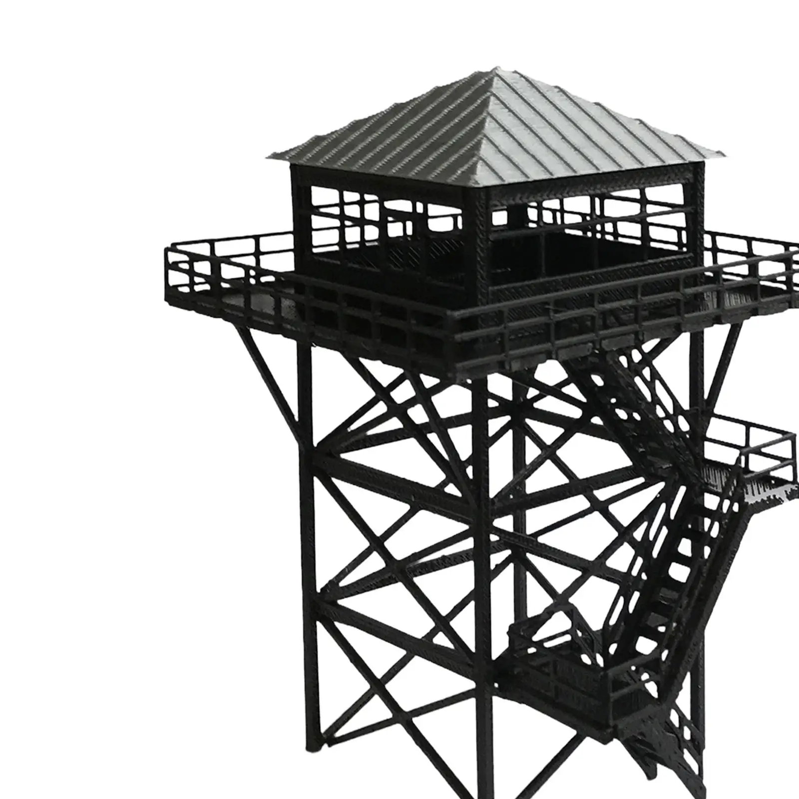 1/64 Lookout Tower, Sand Table Layout Decoration, DIY Building Simulation Railroad Security Tower Railway Scenery Accessories