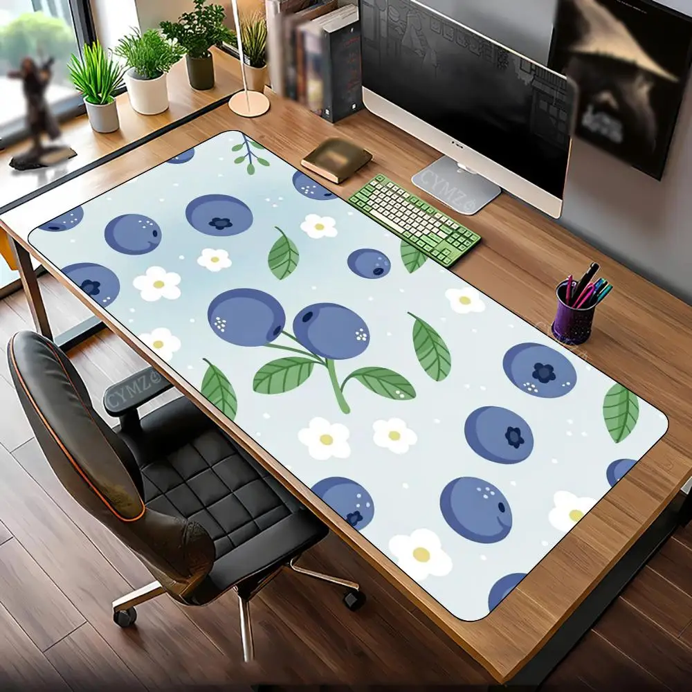 

Blueberry and flower pattern design Mouse Pad Desk Mat Gaming mats anti-slip Durable desk accessories Keyboard desktop pads