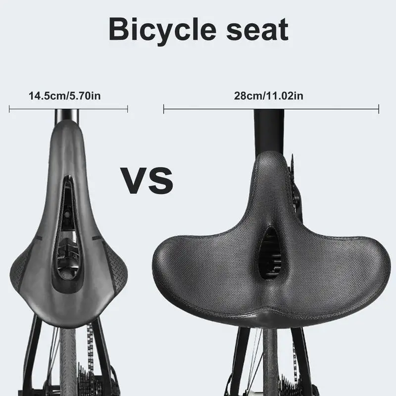 Extra Wide MTB Bicycle Saddle Ergonomic Comfortable Thick Foam Shock Absorption Commute Bike Seat E-Bike Cycling Cushion