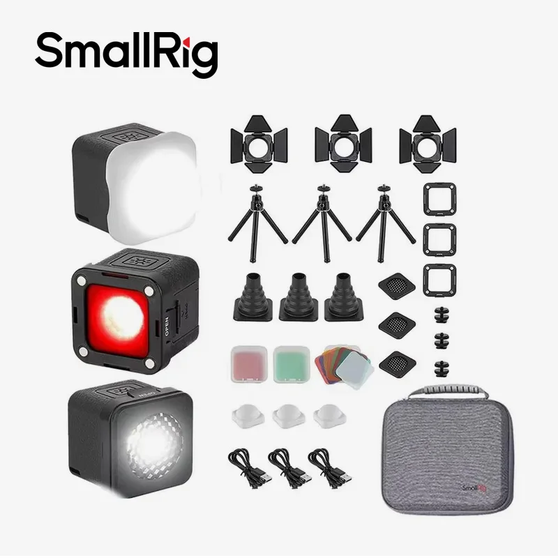 

SmallRig LED Video Light Kit DSLR Fill Light Waterproof Portable Camera Light Kit Mini Cube with 8 Color Filters