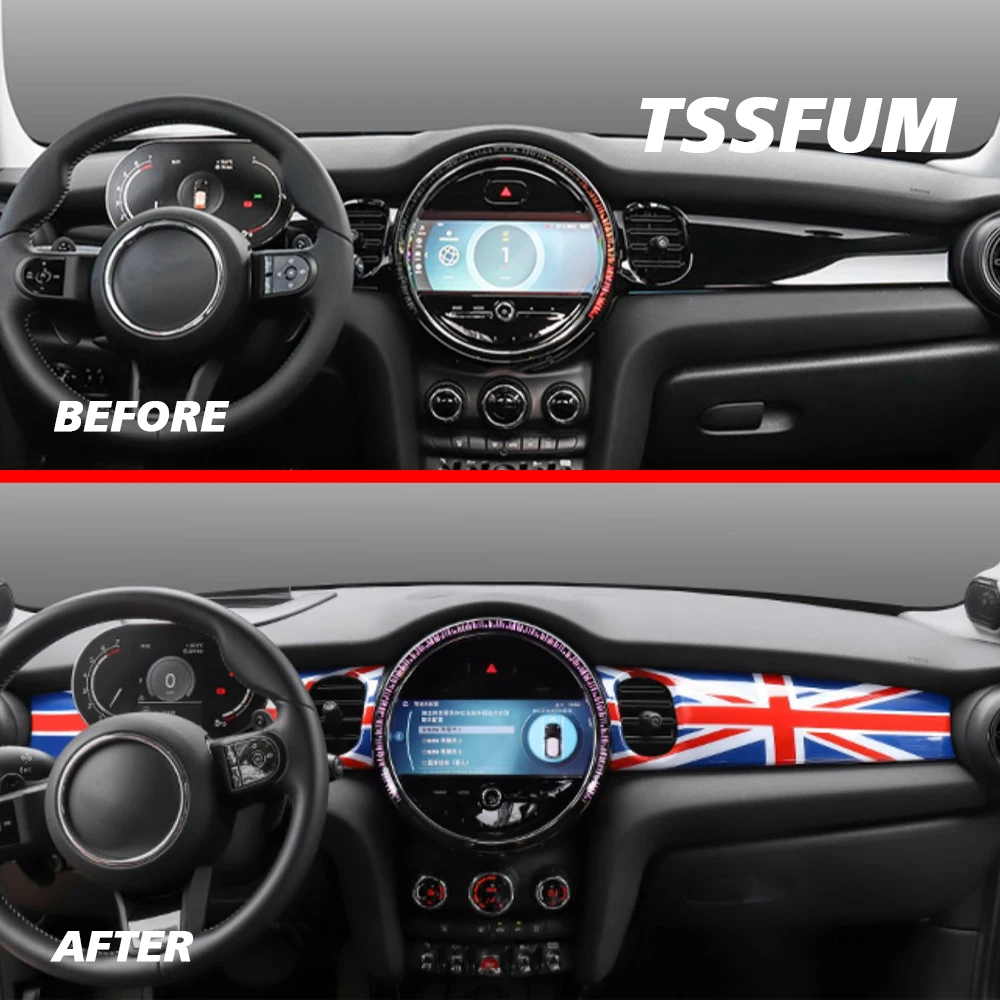Union Jack Auto Interior Decoration Car Dashboard Instrument Trim Panel Cover For Mini Cooper S JCW One F55 F56 F57 Accessories