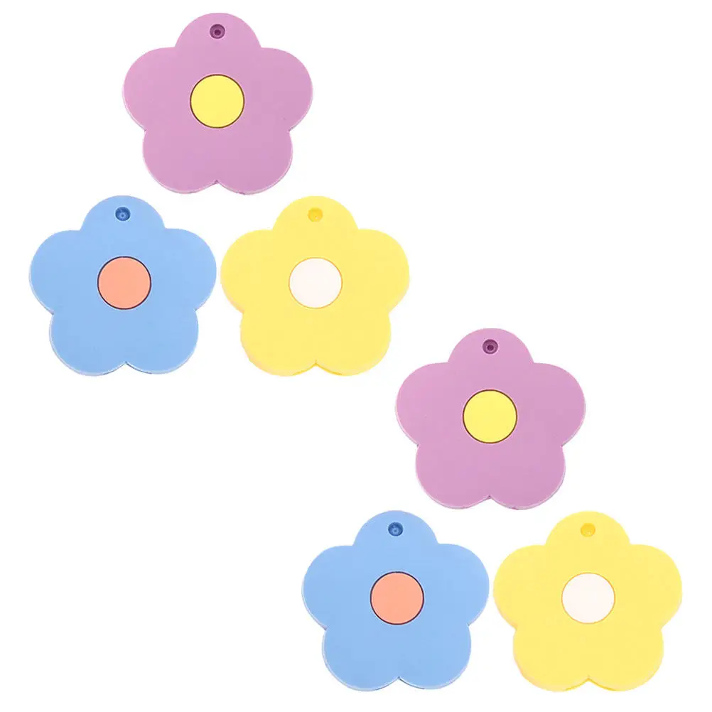 6Pcs Chic Flower Design Silicone Key Covers Caps for Keys Abrasion Resistant Lightweight Key Protector Covers