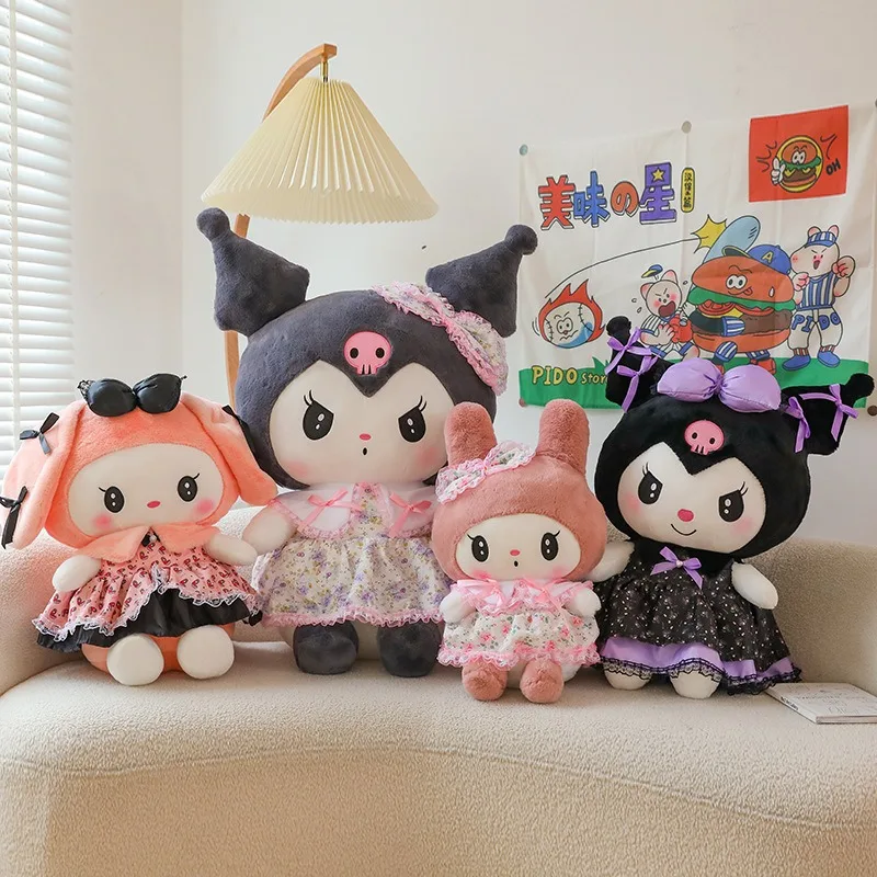 

80cm 60cm Big Size Sanrio Kuromi My Melody Anime Plush Stuffed Doll Cartoon Character Room Decoration Bed Pillow Holiday Gift