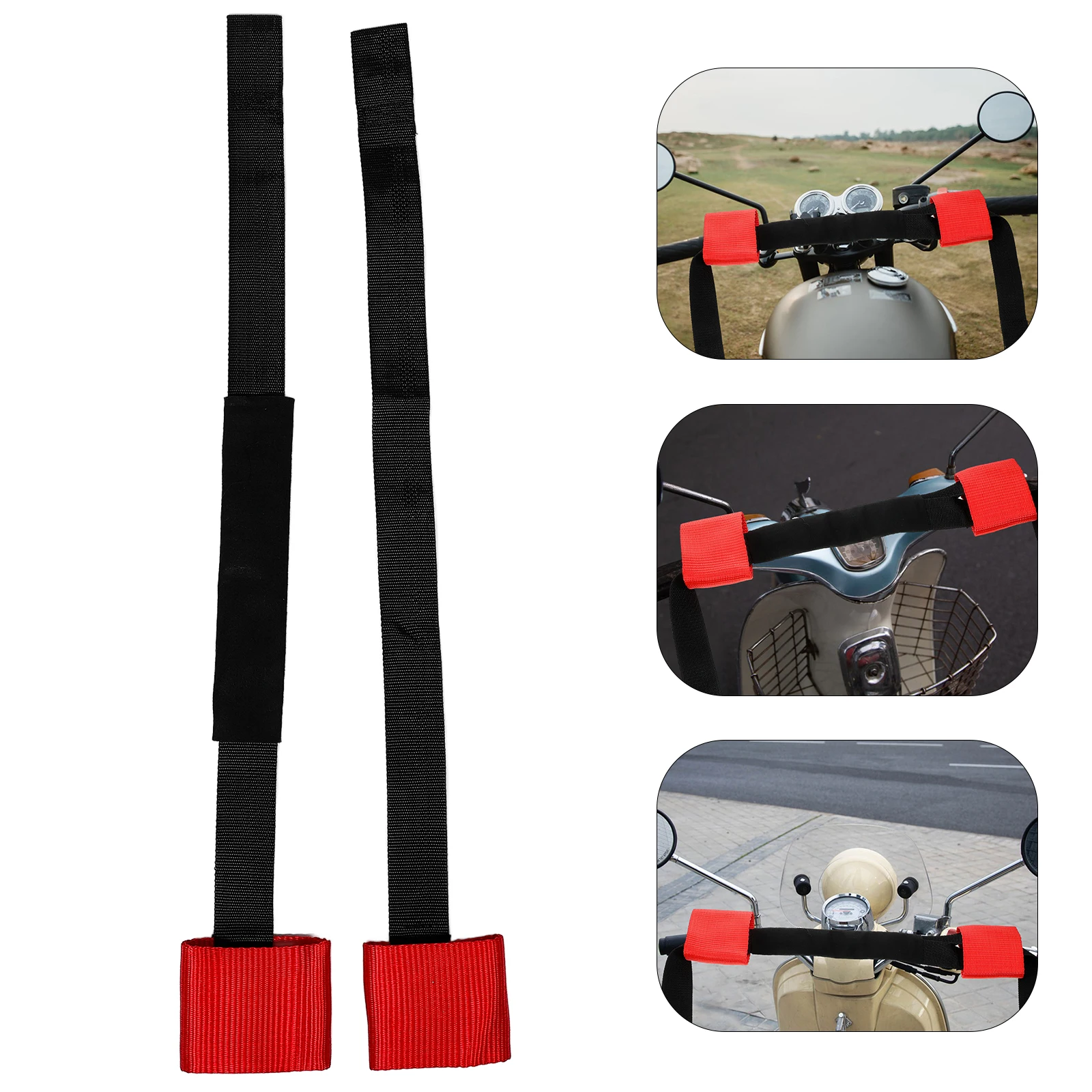 

Universal Motorcycle Handlebar Strap High-Strength Nylon Soft Loop Tie Down Straps Wide Handle Bars Secure Transport