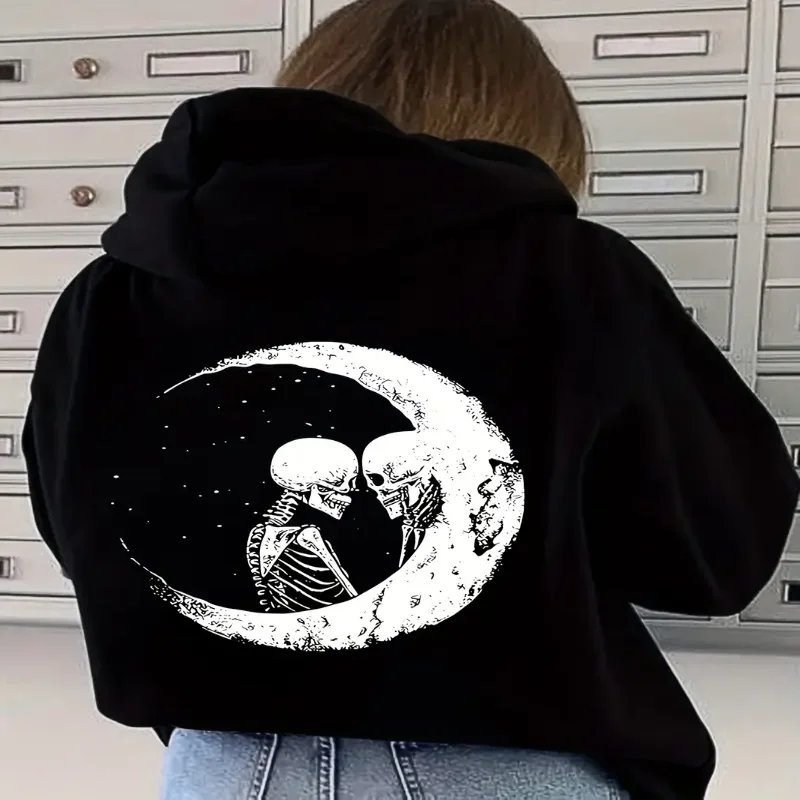 

Womens Graphic Print Hoodie Drawstring Casual Hooded Sweatshirt For Autumn And Winter Comfortable Soft Plus Size Streetwear