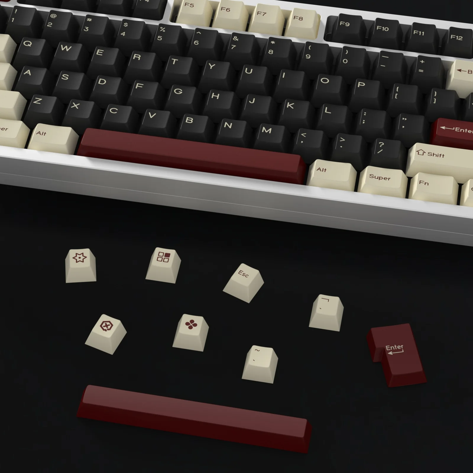 Imagem -04 - Kbdiy-gmk Rome Keycap Perfil Cereja Double Shot Pbt Iso Gamer Kit Teclado Mecânico Gaming Point Retro