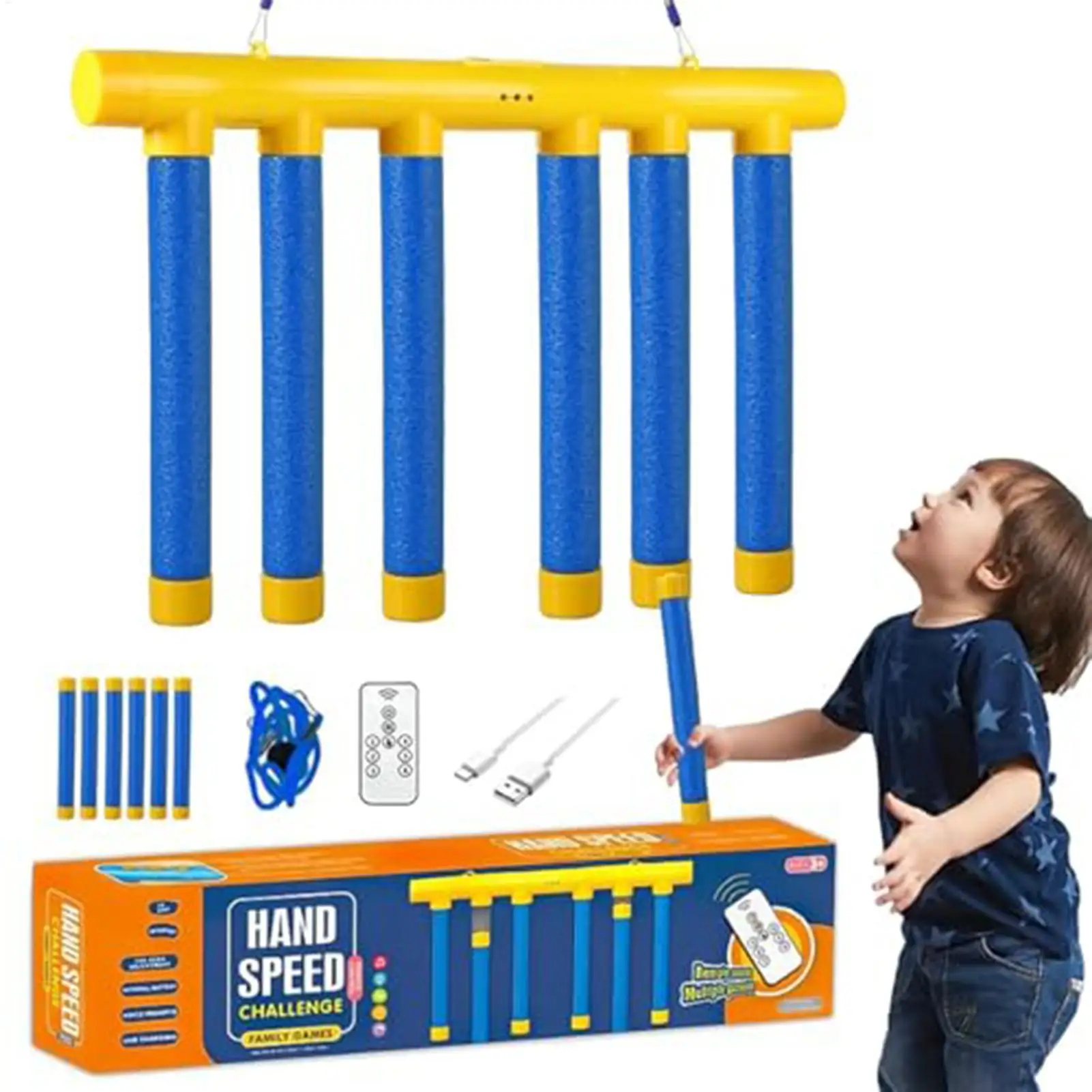 Palos que caen, juego de captura, desafío reflejo, juego competitivo, velocidad de caída ajustable, palos de captura RC, reacción de prueba de juego