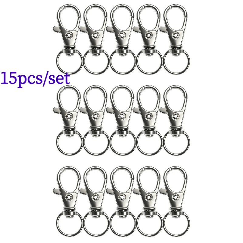 15pcs/setLobster clasp keychain，Rotating hook，DIYHandmade accessory keychain，Luggage hardware accessories