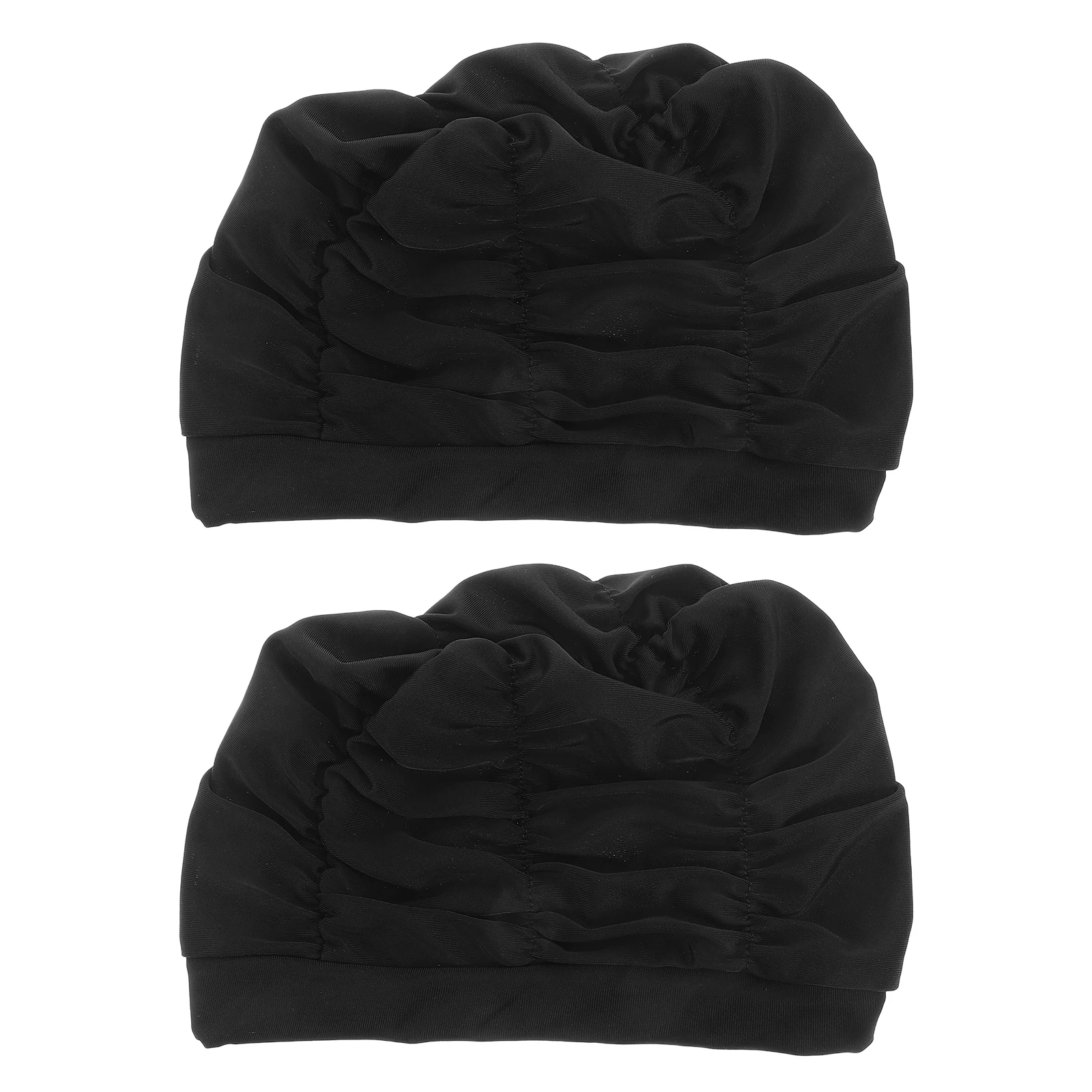 

2pcs Large Nylon Swimming Cap For Women Bathing Hats Pool Hair Protection Long Hair Ear Guard Waterproof Durable Comfortable